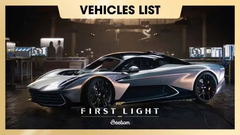 Vehicles in 007 First Light