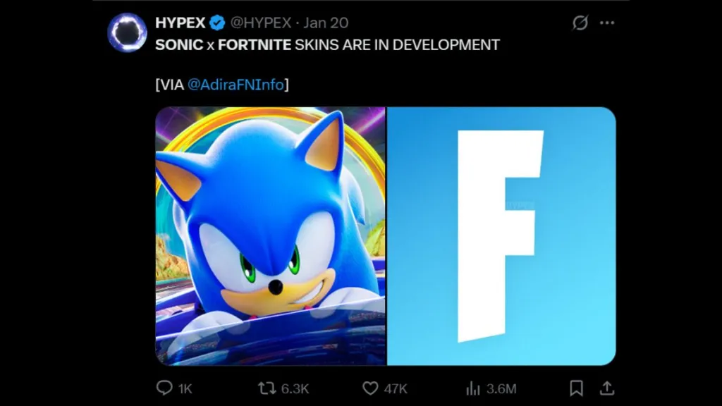 Sonic the Hedgehog in Fortnite – possibile collaborazione SEGA