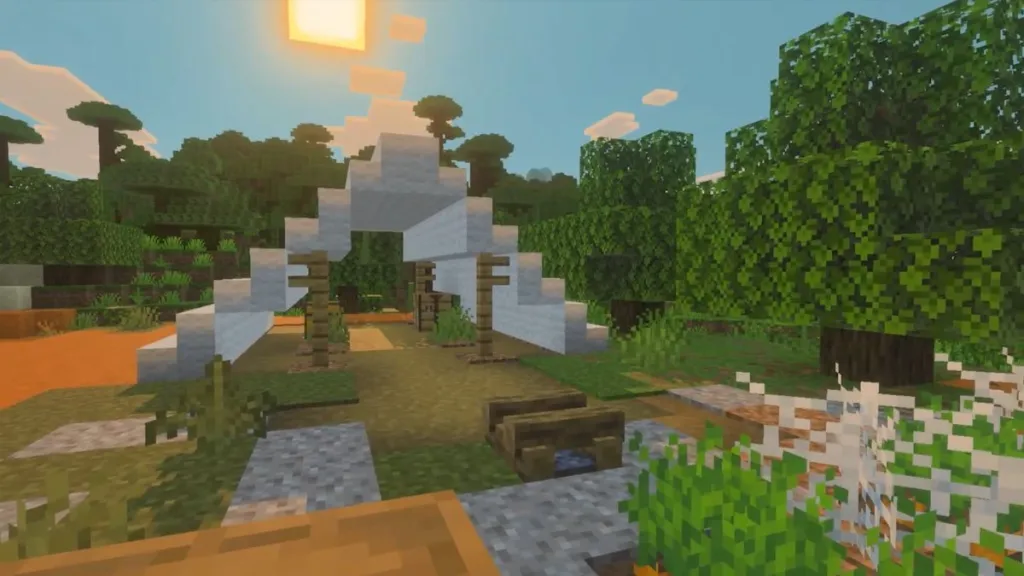 Campo abbandonato nel bioma Dappled Forest di Minecraft 26.3