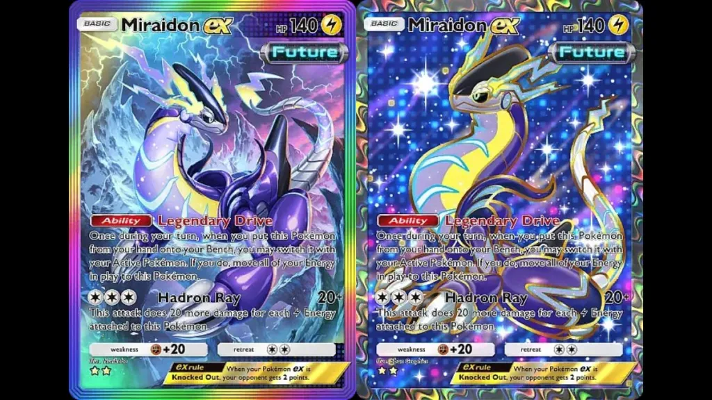 Miraidon EX carta, HP 140, abilità Legendary Drive
