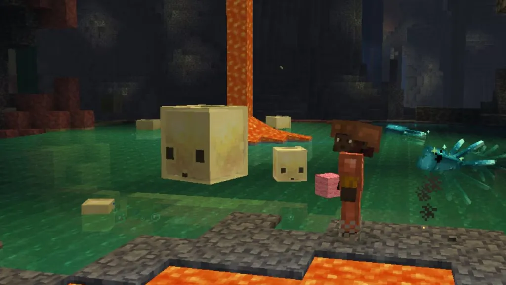 Vista delle Caverne di Zolfo in Minecraft