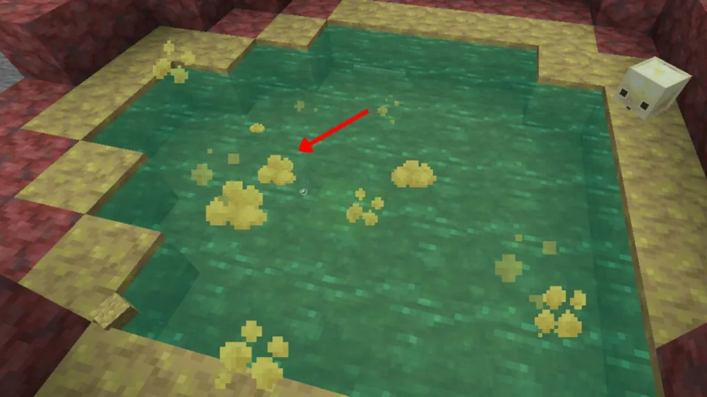 Effetto Nausea generato dal Potent Sulfur in Minecraft