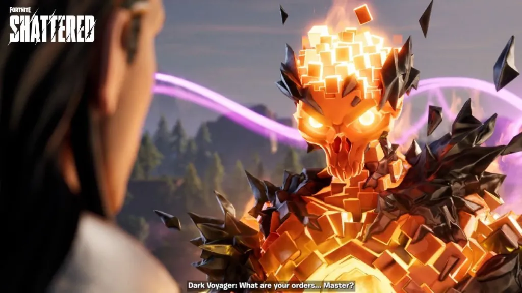 Dark Voyager nella fase finale dell'evento Fortnite Shattered