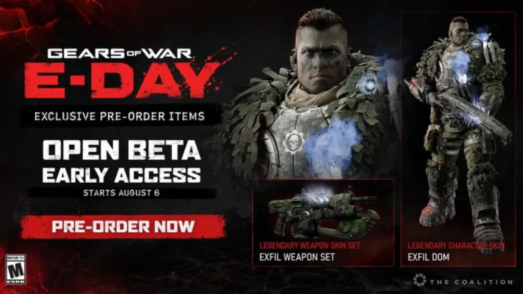 Bonus pre‑ordine di Gears of War E‑Day: skin e accesso beta