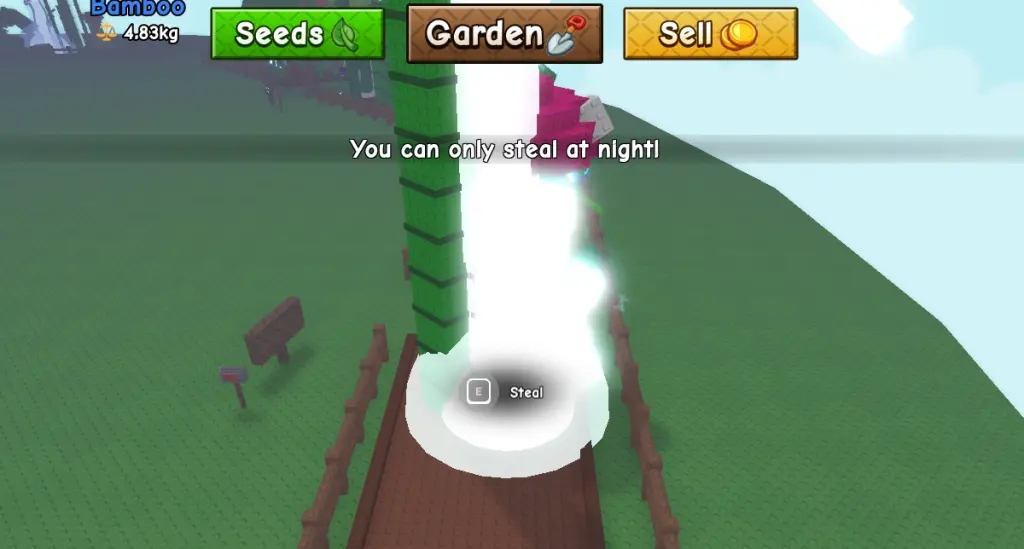 rubare frutti durante la notte in Grow a Garden 2