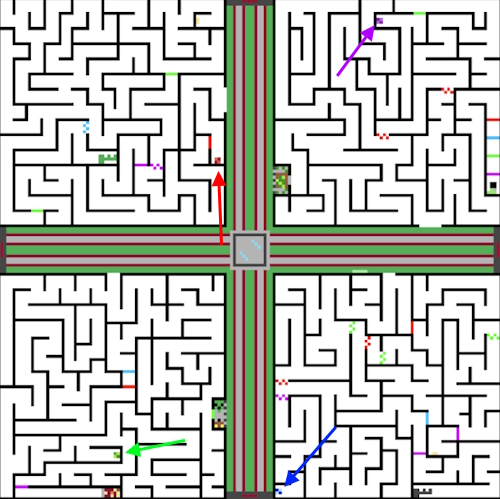 Mappa con indicazione delle levette colorate