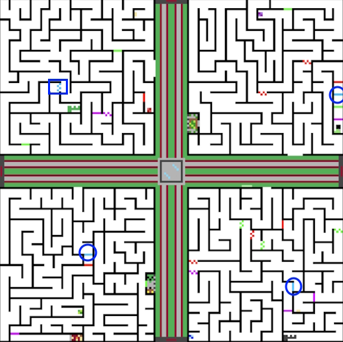 Porte blu nella mappa dei tunnel