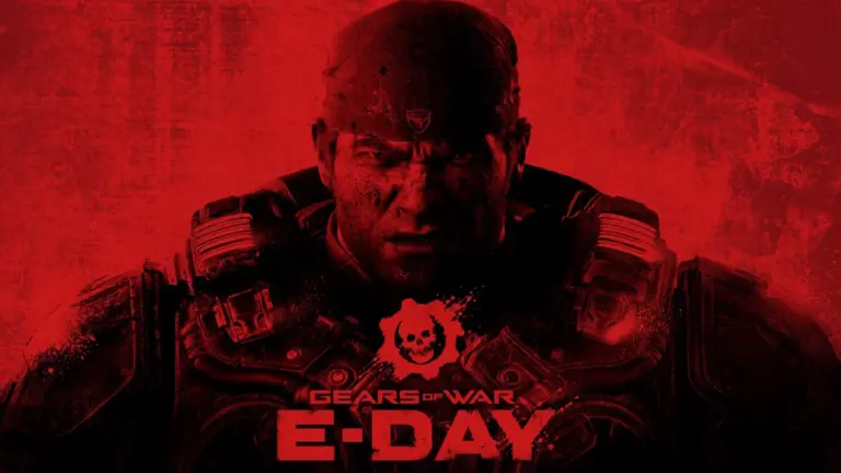 Gears of War E-Day poster featuring Marcus Fenix