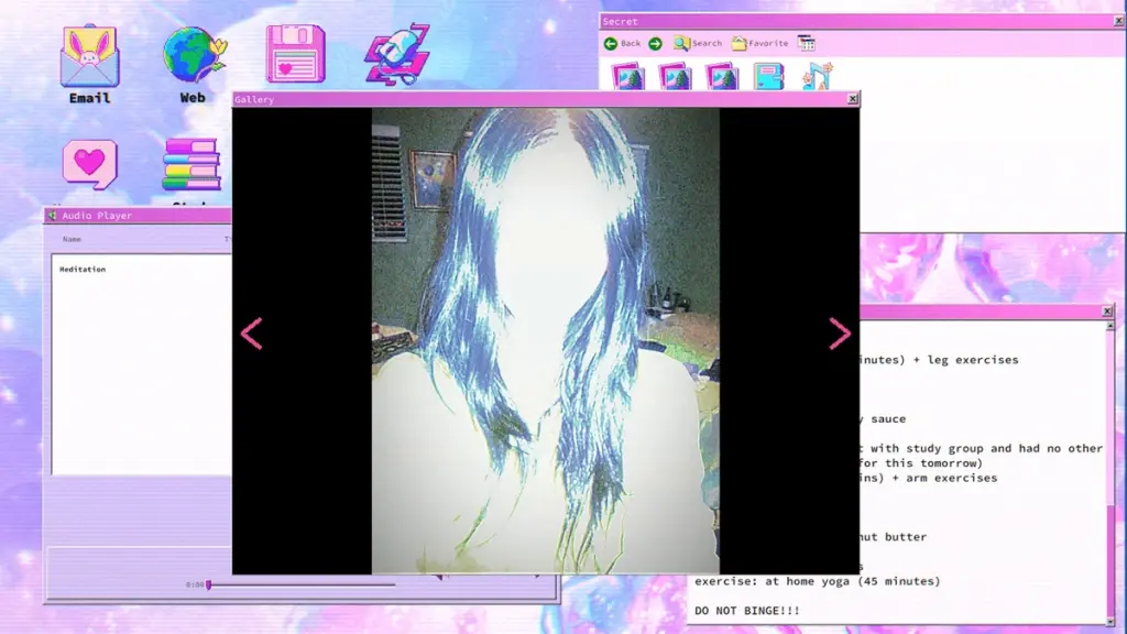 Interfaccia di lily’s world XD, investigazione horror su laptop vecchio