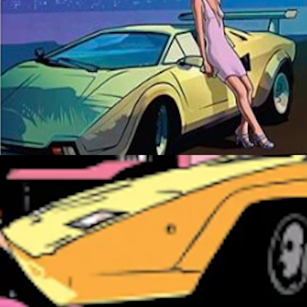 Supercar gialla, omaggio all'Infernus di Vice City