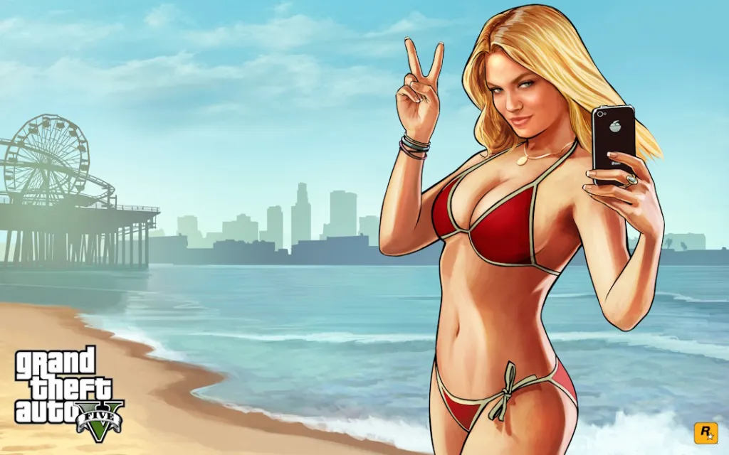 Ragazza bionda che fa selfie, cover di Grand Theft Auto V