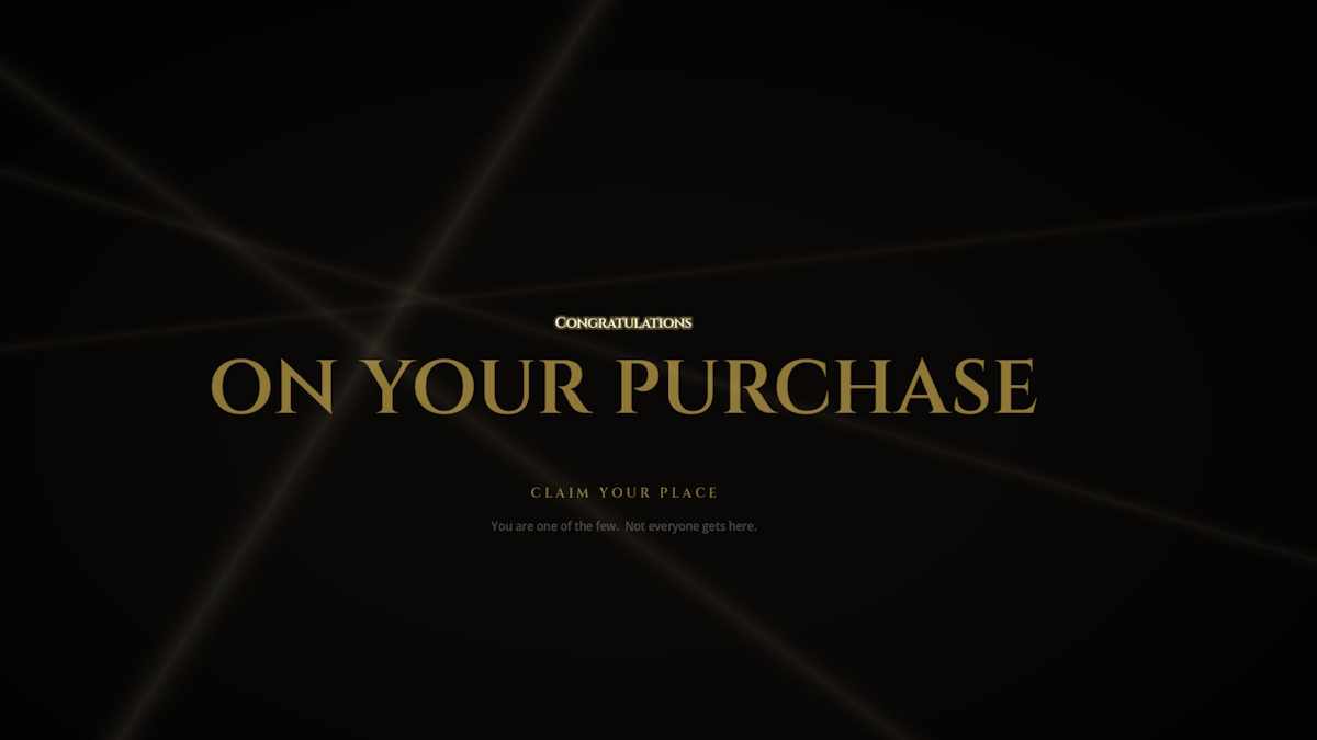 Schermata di Congratulations On Your Purchase
