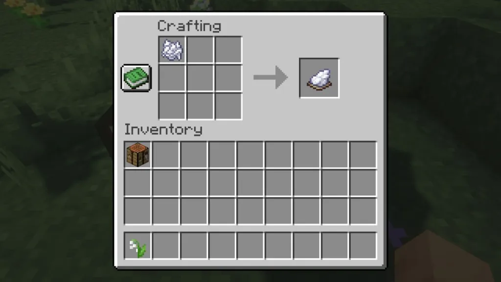 Utilizzo della tavola da crafting per ottenere il dye bianco