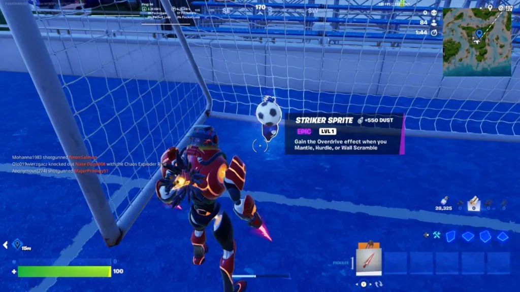 Sprite Striker ottenuto segnando un goal sul Soccer Pitch