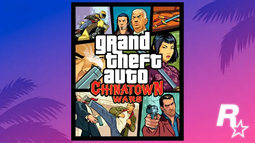 Copertina di GTA Chinatown Wars (2009) stilizzata in pannelli