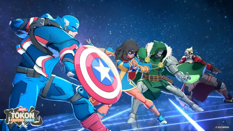Captain America, Ms Marvel, Doctor Doom, and Star Lord in Marvel Tokon Fighting Souls