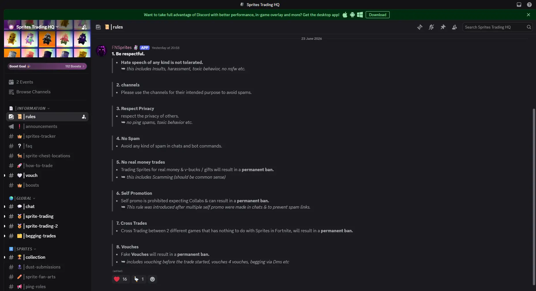Server Discord Sprite Trading HQ