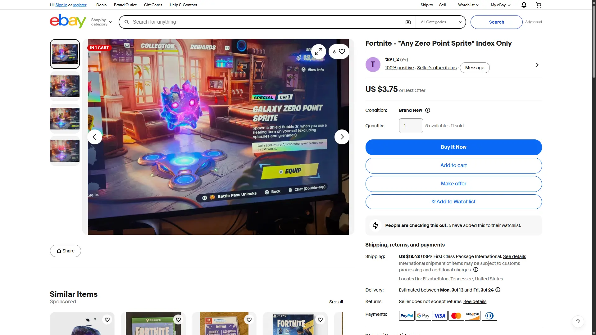 Sprites in vendita su eBay