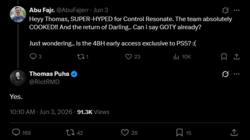 Thomas Puha di Remedy Entertainment conferma l'accesso anticipato solo per PS5