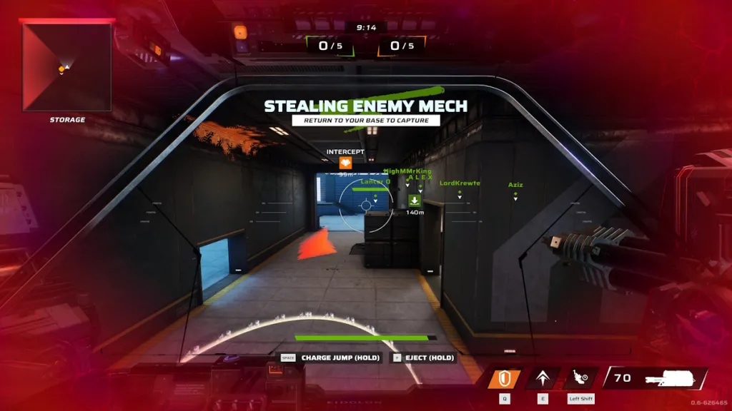 Cattura di un mech nemico in Empulse