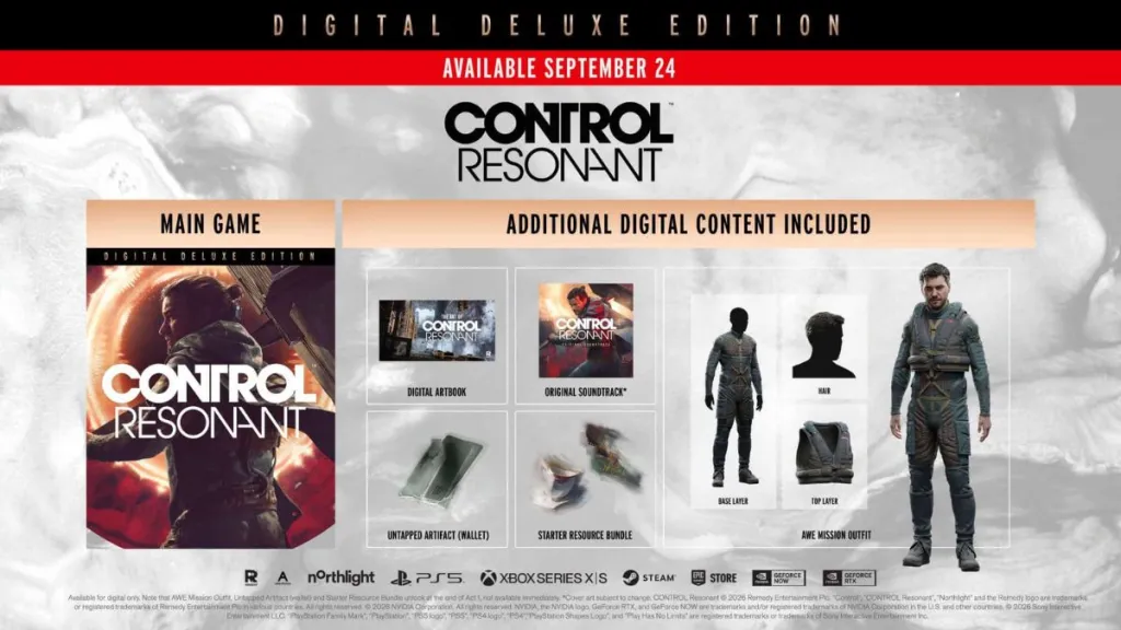 Digital Deluxe Edition di Control Resonant, include Artbook e Soundtrack