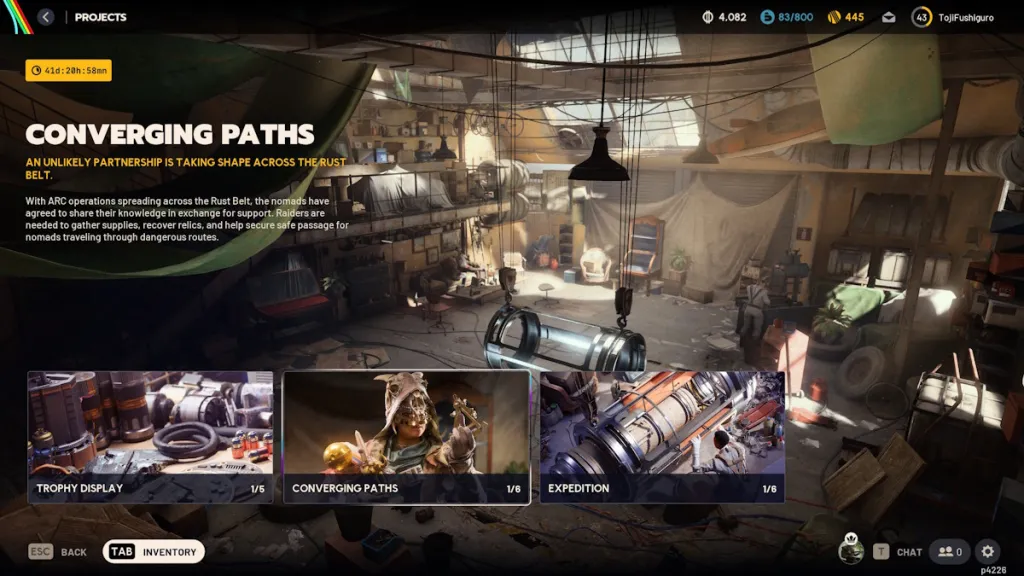 Schermata del progetto Converging Paths in Arc Raiders