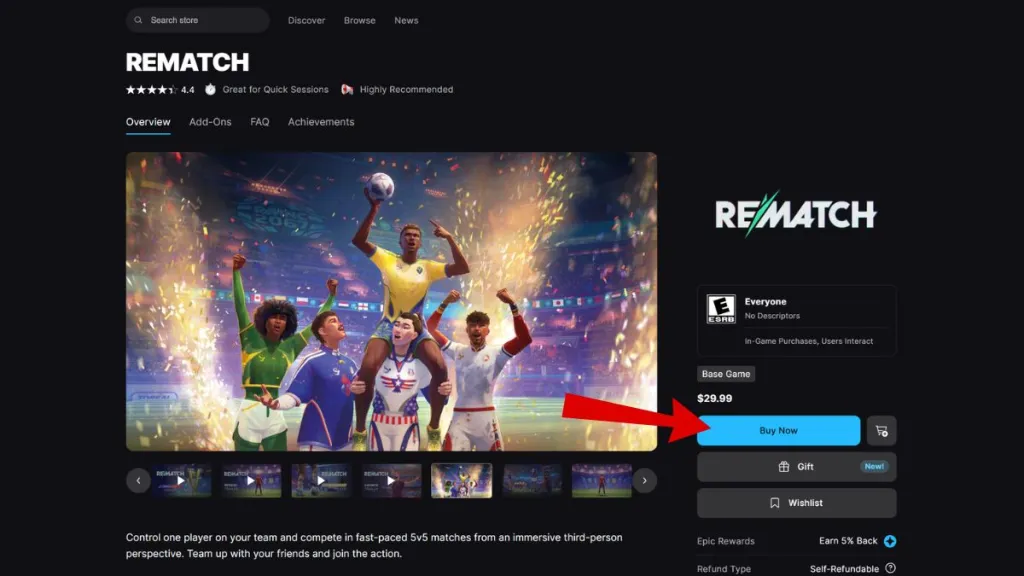 Coach Gabi Skin disponibile con l'acquisto di Rematch su Epic Games Store