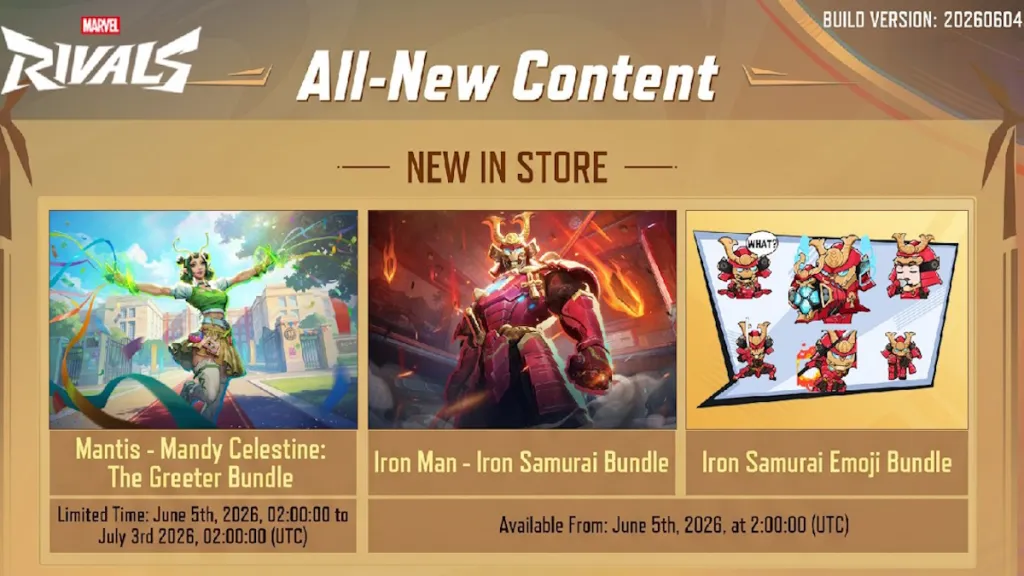 Screenshot di Marvel Rivals con le nuove skin di Mantis e Iron Man, aggiornamento del 4 giugno 2026