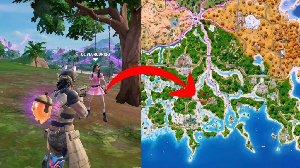 Posizione di Olivia Rodrigo su Fortnite