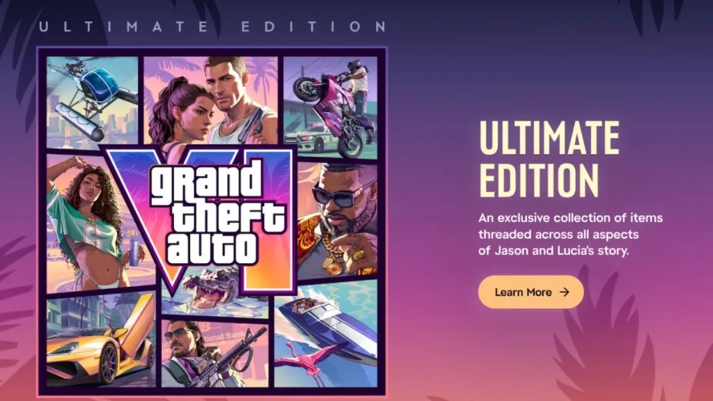 Copertina dell'Ultimate Edition di GTA 6, con contenuti extra