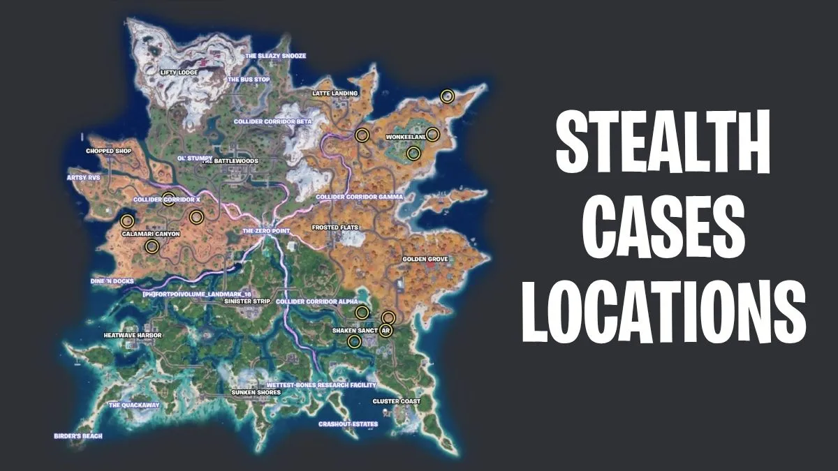 Mappa delle Stealth Guardian Cases in Fortnite Capitolo 7 Stagione 3