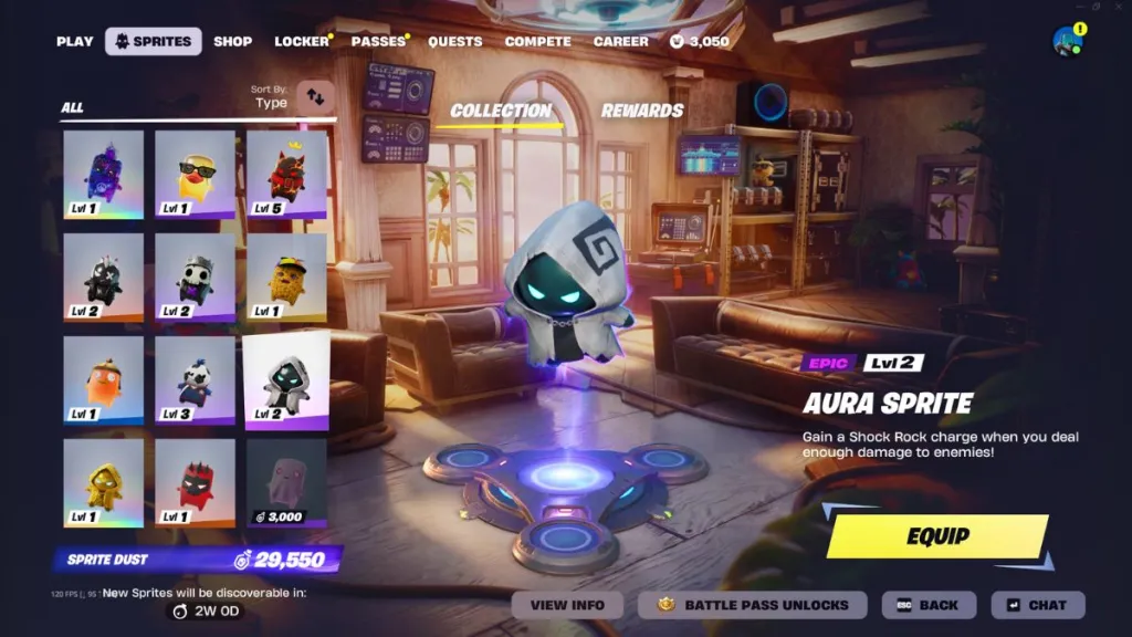 Effetto Shock Rock dell'Aura Sprite in Fortnite