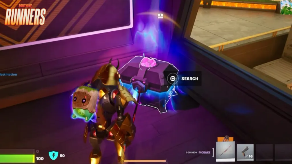 Sprite Chest di Fortnite, cassa antica con cristallo rosa