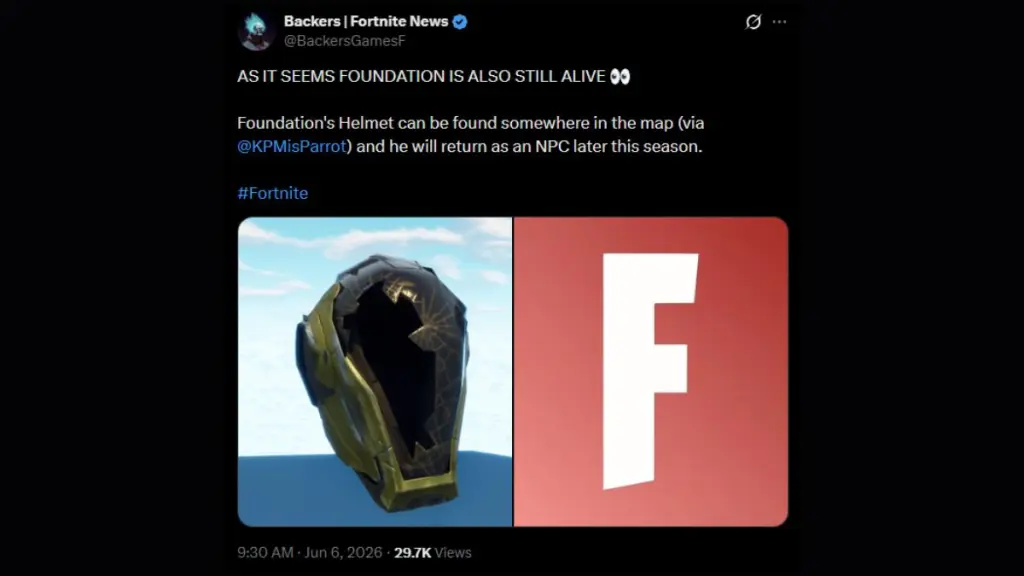 Casco di The Foundation trapelato in Fortnite