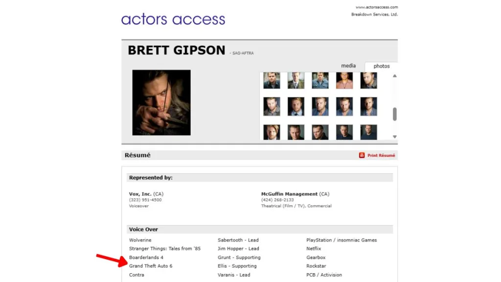Brett Gipson inserito nel cast di GTA 6