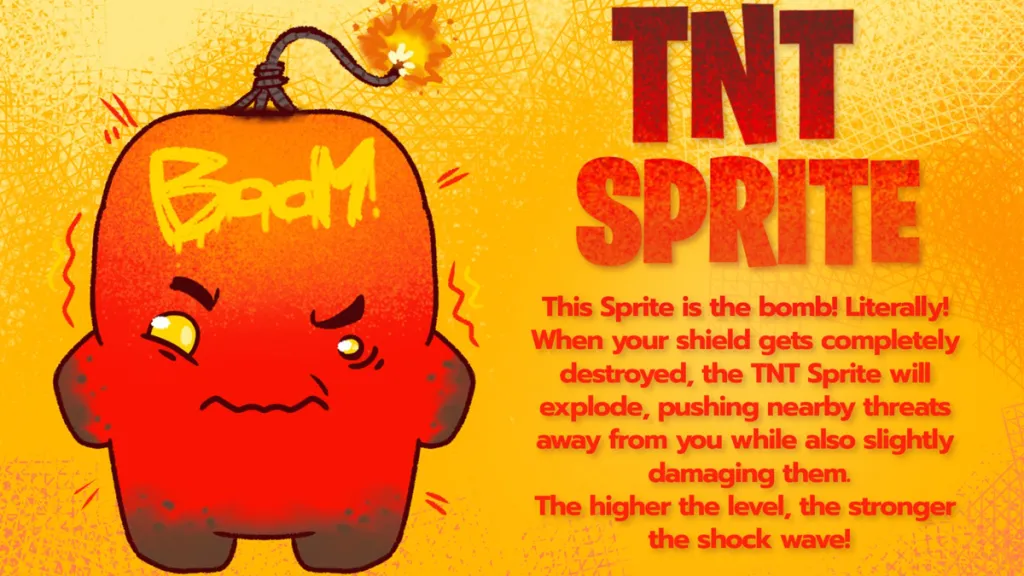 TNT Sprite che esplode al punto di rottura dello scudo