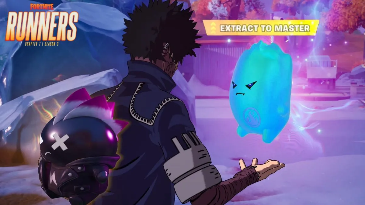 Fortnite player holding a Water Sprite with the Extract to Master prompt