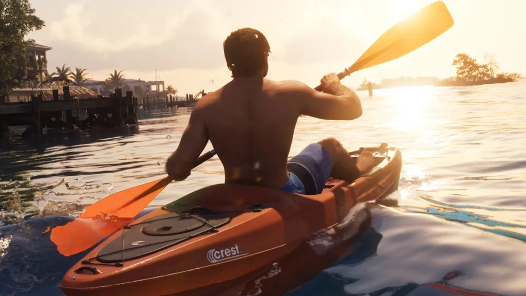 Short textured crop di Jason, ideale per kayak, in GTA 6