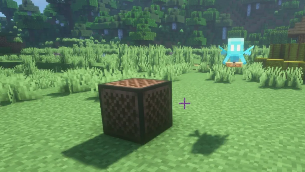 Allay che risponde al suono del Note Block