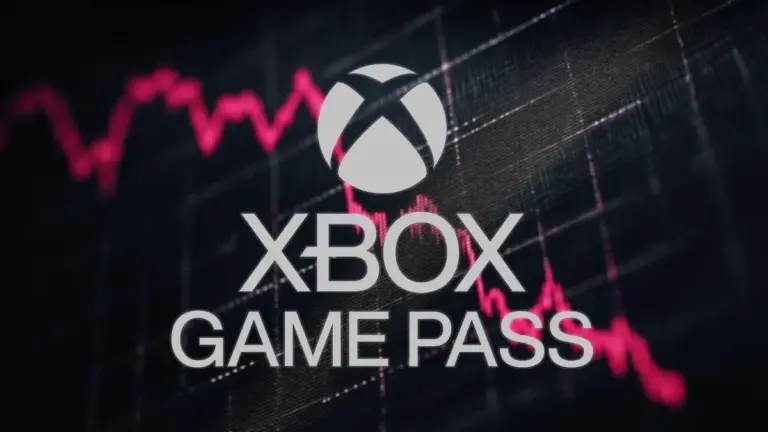 Xbox Game Pass with a downward trend as a background