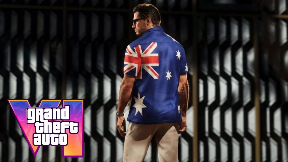 Jason Duval wearing an Australian flag shirt in GTA 6