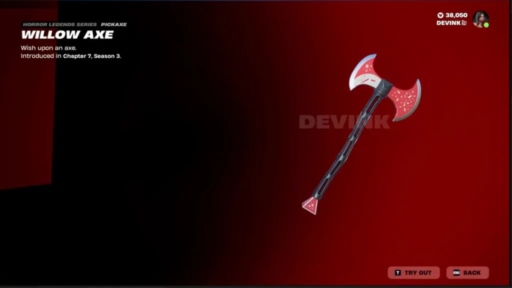 Willow Axe, piccone tematico della collab