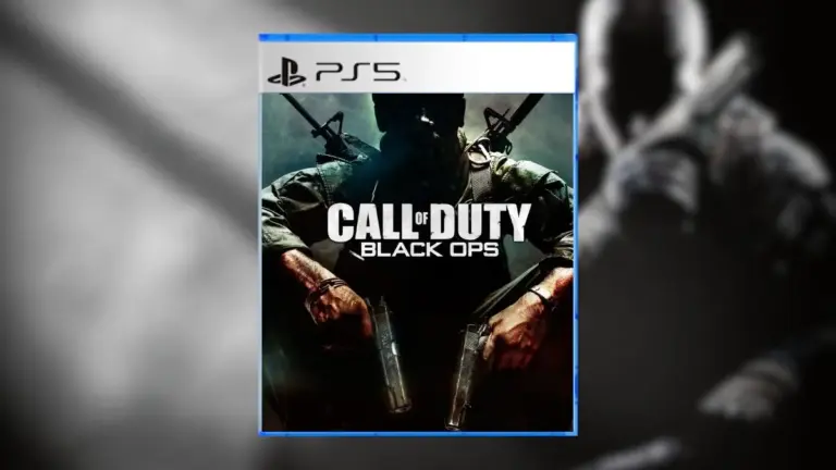 Call of Duty Black Ops PS5 disc with Black Ops 2 in the background