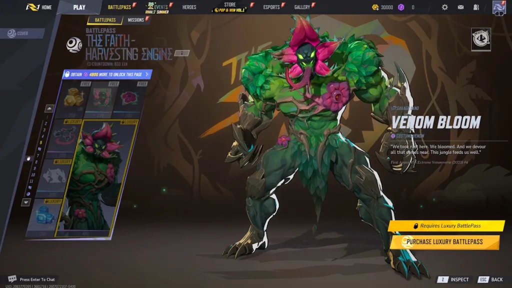Premi pagina 5 del Battle Pass della Stagione 9 di Marvel Rivals