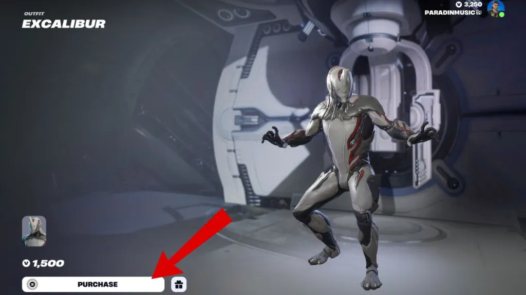 Skin Excalibur di Fortnite disponibile nell'Item Shop