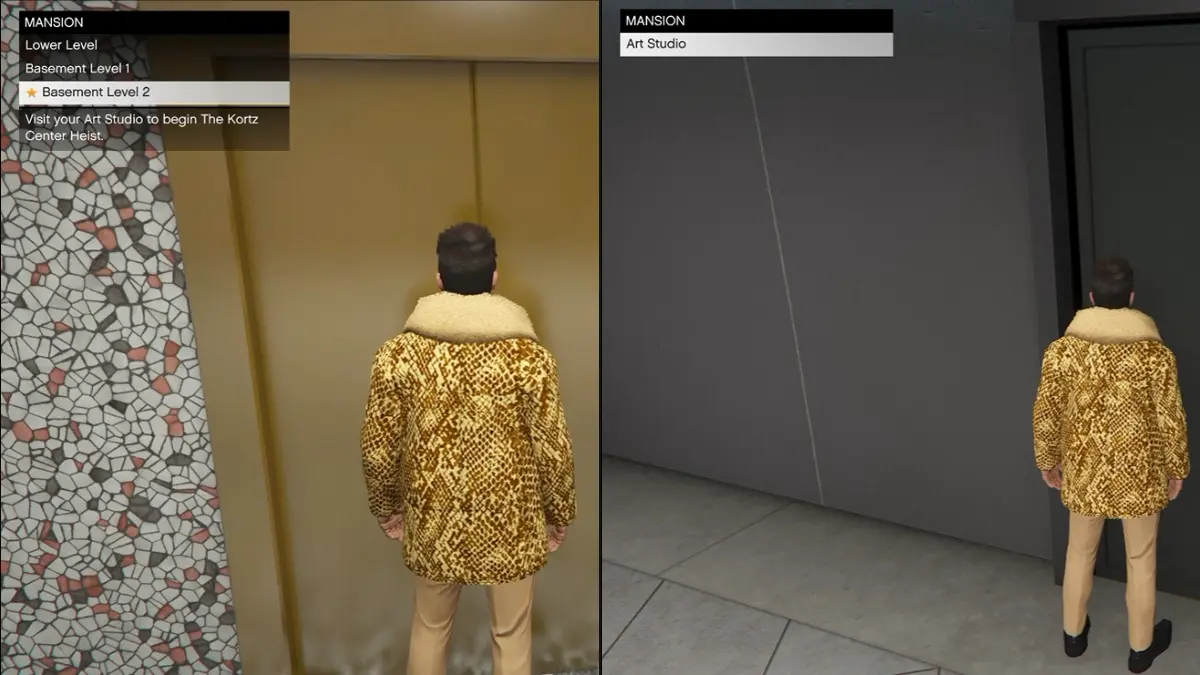Entrare nello studio d'arte dentro la villa in GTA Online