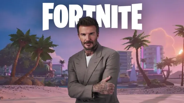 David Beckham in front of the Fortnite Chapter 7 Season 3 lobby background