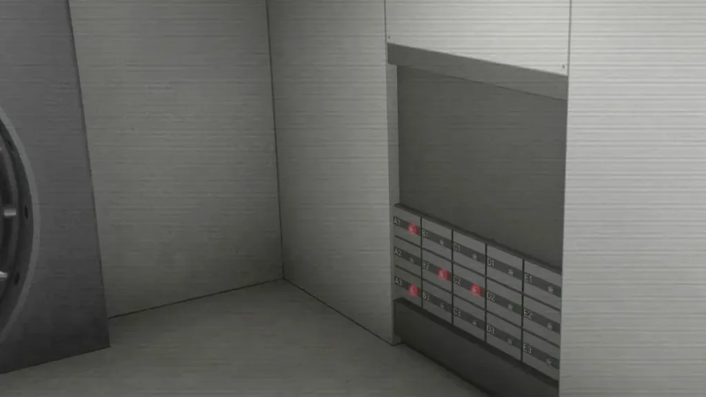 Cassette di sicurezza vicino alla cripta del Kortz Center