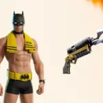 Beach Bod Batman and the Batman Grapnel Gun with a logo for Fortnite Chapter 7 Season 3 Runners