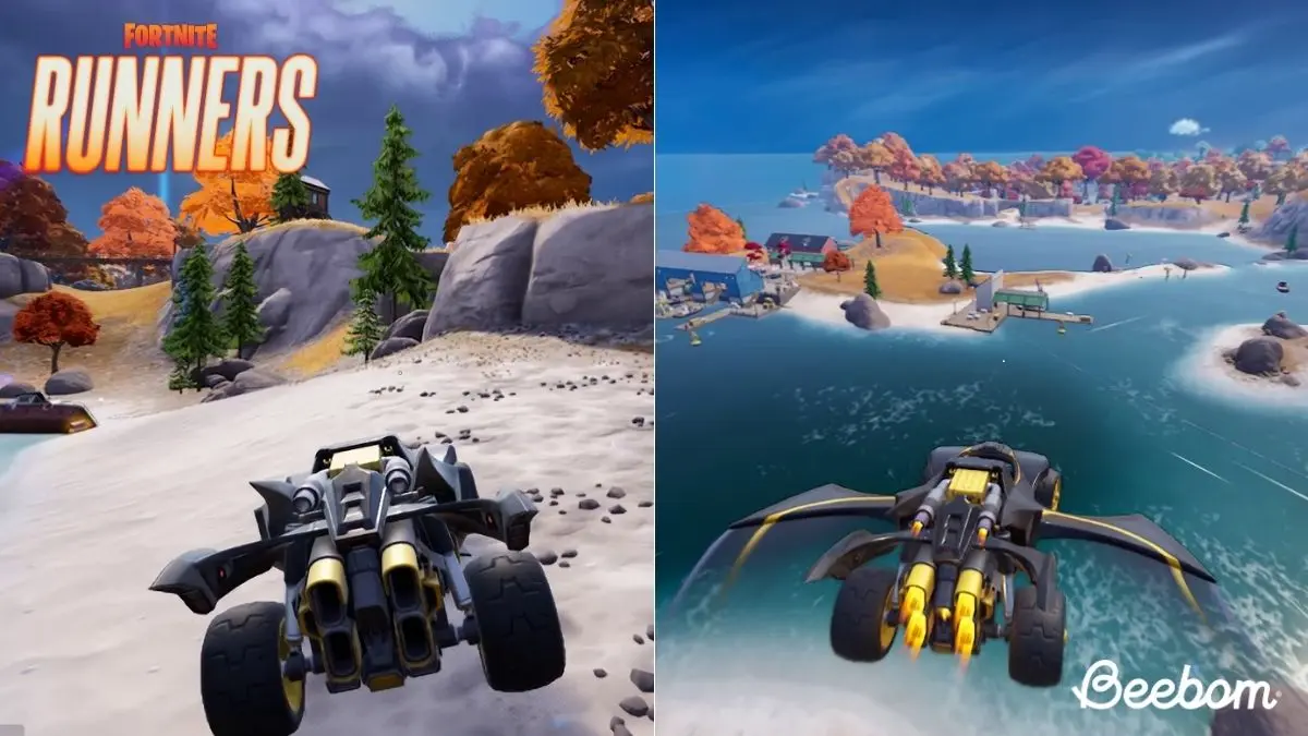 Gameplay del Batman Beach Buggy in Fortnite